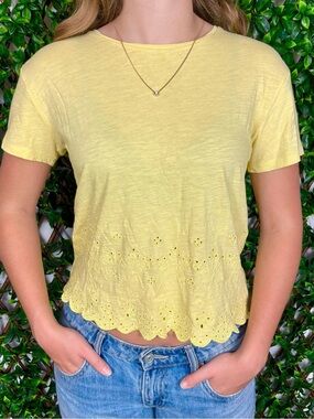 New Look Yellow Eyelet Tee